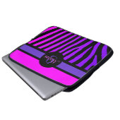 Anpassbare, rosa, lila Zebra-Notebookhülle Laptopschutzhülle (Vorne Knopf)