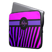 Anpassbare, rosa, lila Zebra-Notebookhülle Laptopschutzhülle (Vorderseite Links)