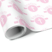 Anpassbare, rosa Mädchenkind Gottes Taufe Geschenkpapier (Rolleneckpunkt)