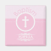 Anpassbare, rosa Mädchenkind Gottes Taufe Magnet (Vorne)
