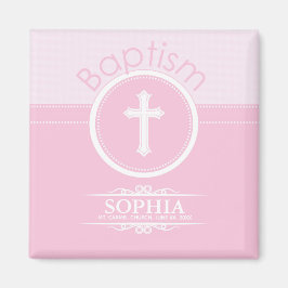 Anpassbare, rosa Mädchenkind Gottes Taufe Magnet