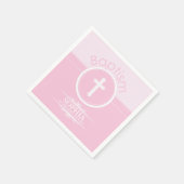 Anpassbare, rosa Mädchenkind Gottes Taufe Serviette (Ecke)