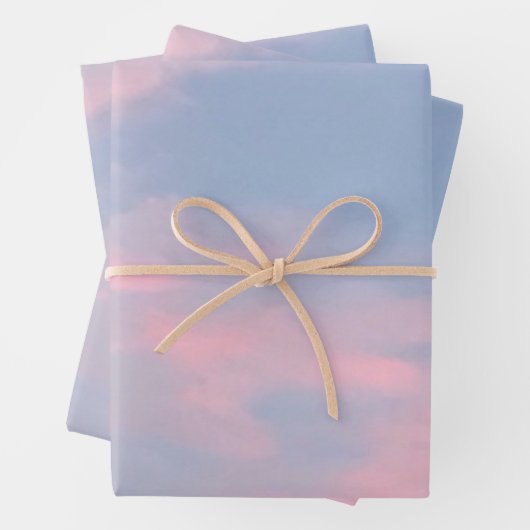 Anpassbare rosa Wolken Geschenkpapier Set (Beispiel)