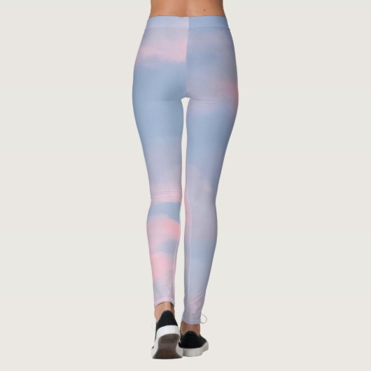 Anpassbare rosa Wolken Leggings (Rückseite)