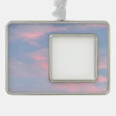 Anpassbare rosa Wolken Rahmen-Ornament Silber (Vorderseite)