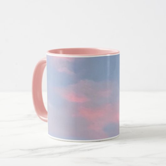 Anpassbare rosa Wolken Tasse (Vorderseite Links)