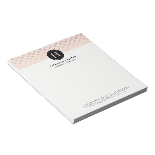 Anpassbare Rose Gold Glitzer Note Pad Notizblock (angewinkelt)