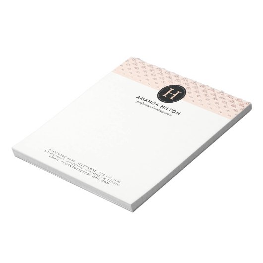 Anpassbare Rose Gold Glitzer Note Pad Notizblock (Rotiert)