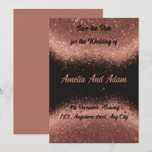 Anpassbare Rose mit schwarzem Hintergrund Einladung (Vorne/Hinten)