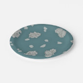 Anpassbare Rose Pappteller (Schrägansicht)