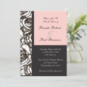 Anpassbare Rose zur Hochzeitseinladung Einladung (Stehend Vorderseite)