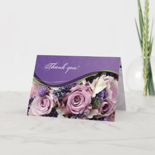 Anpassbare Rosen- und Lavendel-Grußkarte Dankeskarte