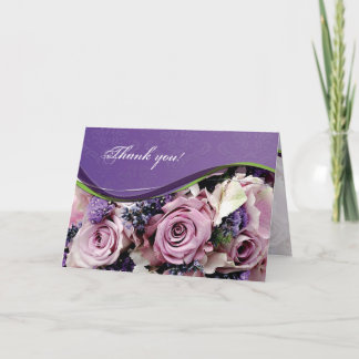 Anpassbare Rosen- und Lavendel-Grußkarte Dankeskarte
