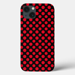 Anpassbare rote Polka-Punkte auf schwarzem Hinterg Case-Mate iPhone Hülle