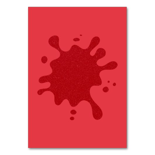 Anpassbare Rote Splash-Tischkarte für Tomaten Tischnummer (Vorderseite)