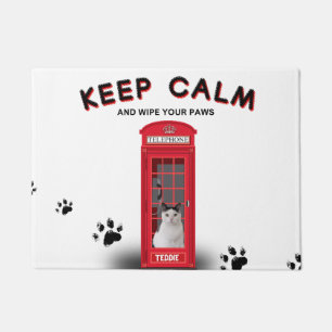 Anpassbare rote Telefonzelle 'Keep Calm' Fußmatte