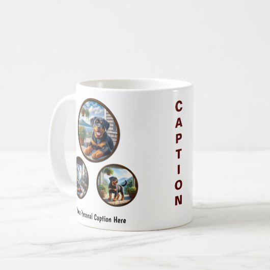 Anpassbare Rottweiler-Welpe Kaffeetasse (Vorderseite Links)