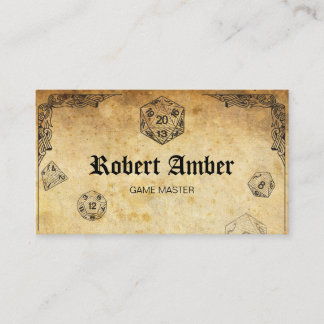 Anpassbare RPG-Würfel-GM-Visitenkarte Visitenkarte