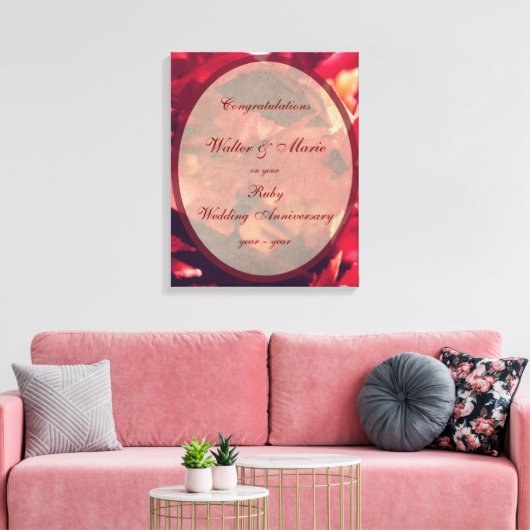 Anpassbare Ruby-Hochzeit Leinwanddruck (Insitu (Wohnzimmer))