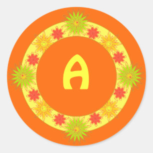 Anpassbare Rundkleber mit gelben Blumen Runder Aufkleber