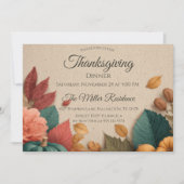 Anpassbare rustikale Herbst-Thanksgiving-Einladung Einladung (Vorderseite)