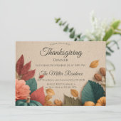 Anpassbare rustikale Herbst-Thanksgiving-Einladung Einladung (Stehend Vorderseite)