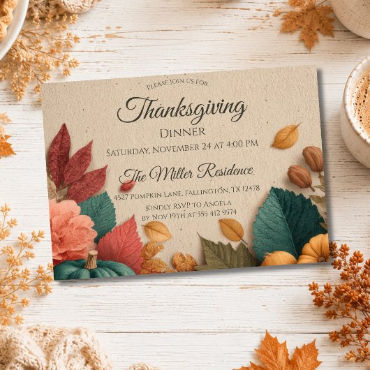 Anpassbare rustikale Herbst-Thanksgiving-Einladung Einladung