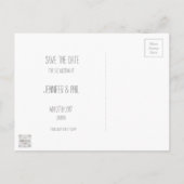 Anpassbare rustikale Hochzeit speichern Sie das Da Ankündigungspostkarte (Rückseite)