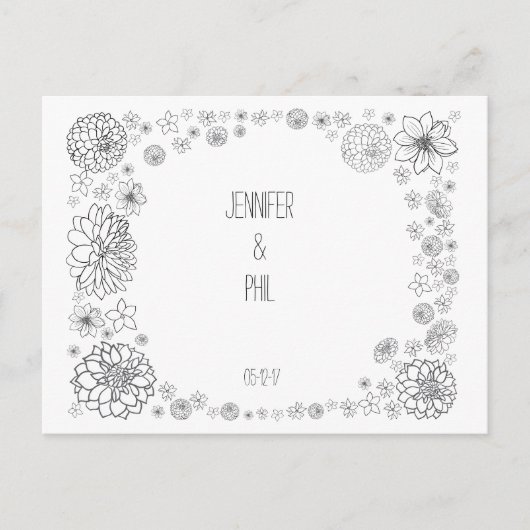 Anpassbare rustikale Hochzeit speichern Sie das Da Ankündigungspostkarte (Vorderseite)