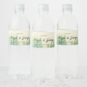 Anpassbare Rustikalwaldhochzeit Wasserflaschenetikett (Flaschen)