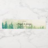 Anpassbare Rustikalwaldhochzeit Wasserflaschenetikett (Einzelnes Label)