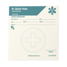 Anpassbare RX Pad für Ärzte - Verschreibungspad Notizblock