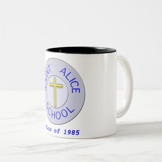 Anpassbare Saint-Alice-Schule Farbklasse Zweifarbige Tasse (VorderseiteRechts)