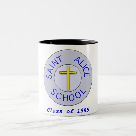 Anpassbare Saint-Alice-Schule Farbklasse Zweifarbige Tasse (Mittel)