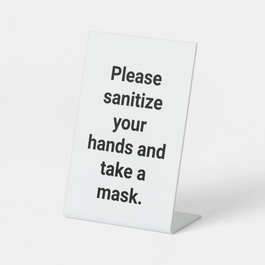 Anpassbare Sanitize Hände und eine Maske Sockelschild (Vorderseite)