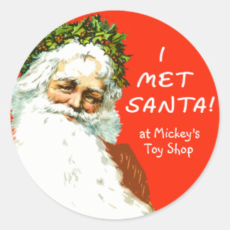 Anpassbare SANTA-Aufkleber Runder Aufkleber