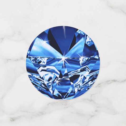 Anpassbare Saphir Blue, Silver Table Confetti Konfetti (Klein Vorderseite)