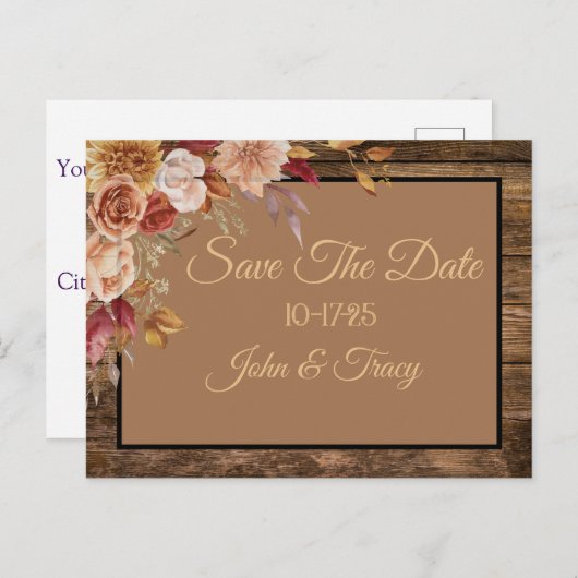 Anpassbare Save the Date-Designs Postkarte (Vorne/Hinten)