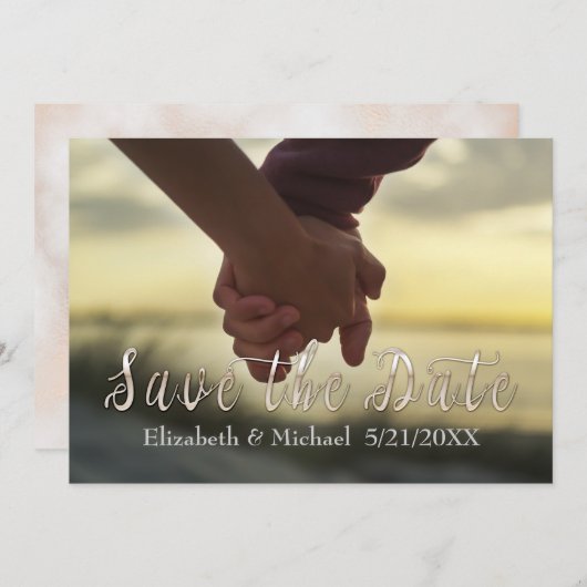 Anpassbare Save the Date Hochzeitkarte (Vorne/Hinten)