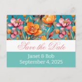 Anpassbare Save the Date Postkartenpinke Ankündigungspostkarte (Vorderseite)