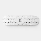 Anpassbare, schlichte weiße Punkte Skateboard (Horizontal)