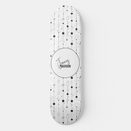Anpassbare, schlichte weiße Punkte Skateboard (Vorderseite)