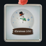 Anpassbare Schneelandschaft Ornament Aus Metall<br><div class="desc">Diese individuell gestaltbare Snowglobe-Ornament macht den perfekten Weihnachtskuchen!  Gut wie kleine Geschenk,  Dekoration oder um an Ihrem eigenen Weihnachtsbaum hängen.</div>