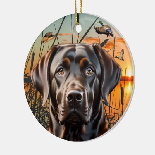 Anpassbare Schokolade Labrador Ornament (Links)