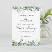 Anpassbare schöne Eukalyptus-Hochzeit Einladung (Stehend Vorderseite)