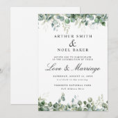 Anpassbare schöne Eukalyptus-Hochzeit Einladung (Vorne/Hinten)