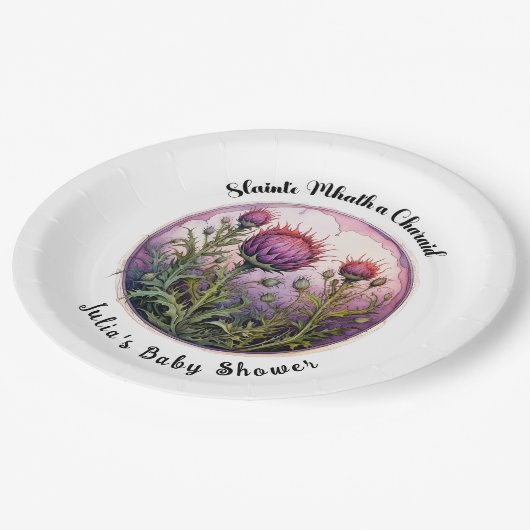 Anpassbare Schottische Party-Platte Pappteller (Schrägansicht)