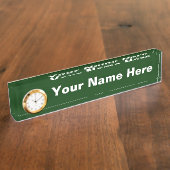 Anpassbare Schreibtisch-Namensplatte mit Uhr - Ges Namensplakette (Seite)
