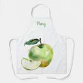 Anpassbare Schürze von Watercolor Green Apple (Vorderseite)