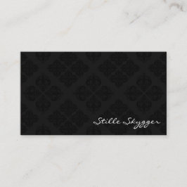 Anpassbare Schwarz-Weiß-Damast Visitenkarte
